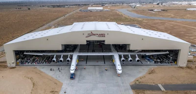 The aircraft will undergo ground tests in preparation for flights in which the aircraft will launch rockets from high altitude. (Stratolaunch Systems Corp. via AP)