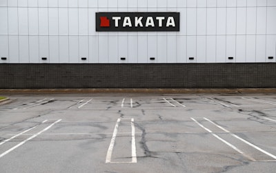 TK Holdings Inc. headquarters is shown in Auburn Hills, Mich., Sunday, June 25, 2017. Japanese air bag maker Takata Corp. on Monday filed for bankruptcy protection, as part of a restructuring scheme to restore its business battered by a global recall of its defective air bag inflators, sources familiar with the matter said. (AP Photo/Paul Sancya)
