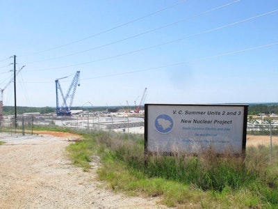 This April 9, 2012 file photo shows construction well underway for two new nuclear reactors at the V.C. Summer Nuclear Station in Jenkinsville, S.C. South Carolina's state-owned public utility has voted to stop construction on two billion-dollar nuclear reactors. The reactors were set to be among the first new nuclear reactors built in the U.S. in decades, but the vote by Santee Cooper’s board on Monday, July 31, 2017 likely ends their future. (AP Photo/Jeffrey Collins)