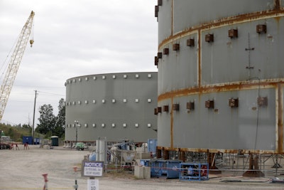 In this Sept. 21, 2016, file photo, parts of a containment building for the V.C. Summer Nuclear Station is shown near Jenkinsville, S.C., during a media tour of the facility. Proponents of nuclear power are pushing to revive a failed project to build two reactors in South Carolina, arguing that the demise of the $14 billion venture could signal doom for an industry that supplies one-fifth of the nation’s electricity. The July 31 suspension of the partly-completed V.C. Summer project near Columbia, S.C., leaves two nuclear reactors under construction in Georgia as the only ones being built in the U.S. (AP Photo/Chuck Burton, File)