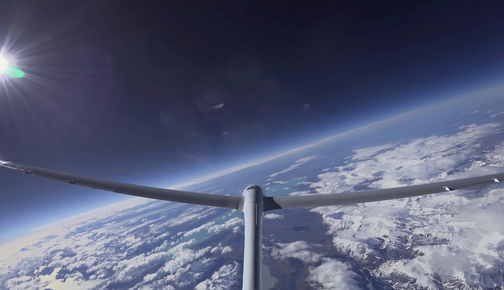 Perlan's tail camera shows the view from 52,000 ft. (Image credit: Perlan Project)