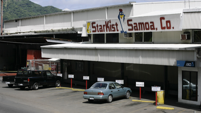 This Oct 3, 2009 file photo shows the Starkist Samoa Co. tuna cannery in Pago Pago, American Samoa. (AP Photo/Eugene Tanner, file)