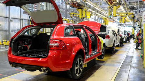 The Australian auto manufacturing era ends after more than 90 years on Friday, Oct. 20, 2017 when General Motors Co.'s last Holden sedan rolls off the production line in the industrial city of Adelaide. The nation has already begun mourning the demise of a home-grown industry in an increasing crowded and changing global car market. (General Motors Holden via AP)