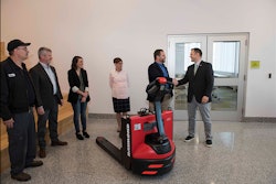 Mnet 175762 Raymond Model 8210 Walkie Pallet Donation To Koffman Southern Tier Incubator