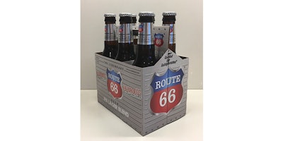 This undated photo provided by Warren Bieeker shows Route 66 beer of the Cyprus-based Lodestar Anstalt is shown in the law offices of Roca Rothgerber Christie in Glendale, Calif. Lodestar is suing Route 66 Junkyard Brewery in Grants, New Mexico, for using the Route 66 name. Lodestar says it owns the U.S. trademark for Route 66 beers. (Warren Bleeker via AP)