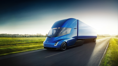 An artist rendering of the Tesla Semi truck (Image credit: Tesla)