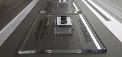 Samsung Electronics microchips on display at its shop in Seoul, South Korea (AP Photo)