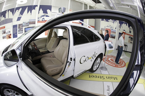 In this photo Wednesday, May 14, 2014 file photo, a Google self-driving car is on exhibit at the Computer History Museum in Mountain View, Calif. Image credit: AP Photo/Eric Risberg, File