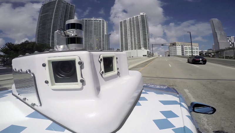 In this undated image made from a video provided by Ford Motor Co. a self-driving vehicle from Ford Motor Co. and Ford partner Argo AI drives in Miami, Fla. Ford is making Miami-Dade County its new test bed for self-driving vehicles. Image credit: Ford Motor Co. via AP