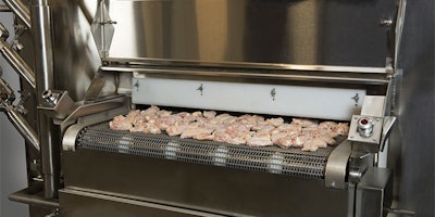 This cryogenic impingement freezer can rapidly lower food temperatures to chill, crust or freeze raw, formed or glazed products with a high level of consistency and yield gain. Hygienic design features further reduce food safety risks. (Photo courtesy of Linde LLC)