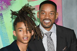 FILE - In this Aug. 1, 2016 file photo, Jaden Smith, left, and his father Will Smith attend the world premiere of 'Suicide Squad' in New York. The Smiths have founded an eco-friendly bottled-water company called Just, which is unveiling a new line of flavored waters next month. (Photo by Evan Agostini/Invision/AP, File)