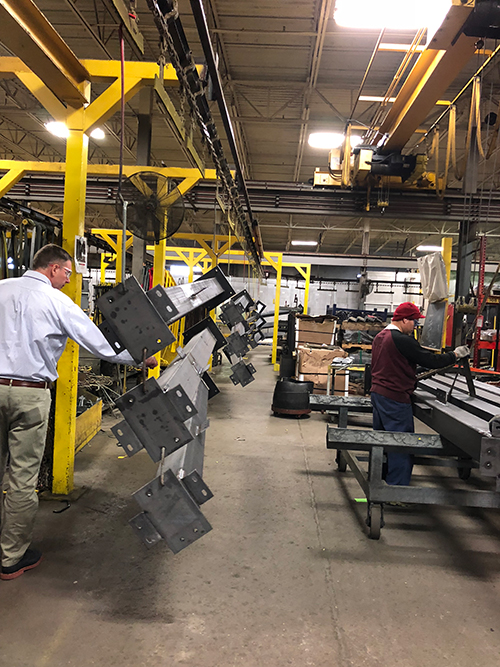 Paul Mihelich, director of sales, leads a tour of Wildeck's Waukesha, WI manufacturing facility. (IMPO photo)