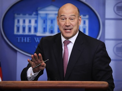 In this Jan. 23, 2018, file photo, White House chief economic adviser Gary Cohn, speaks to reporters during the daily press briefing in the Brady press briefing room at the White House, in Washington. Image credit: AP Photo/Manuel Balce Ceneta, File