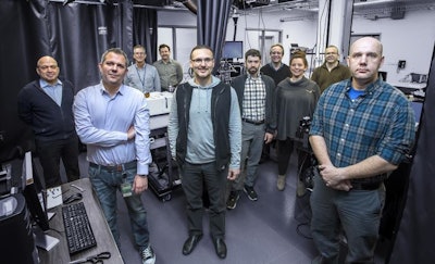 Members of the plasma nanosynthesis team. Front row from left: Alexandros Gerakis, Vladimir Vekseleman, Shurik Yatom. Back row from left: Yevgeny Raitses, Bruce Koel, Igor Kaganovich, Alexander Khrabry, Brent Stratton, Rachel Selinsky, Andrei Khodak. Image credit: Elle Starkman/Office of Communications