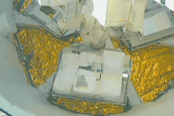 TSIS-1 getting extracted from the trunk of the SpaceX Dragon capsule. Image credit: NASA Goddard