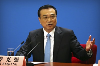 Chinese Premier Li Keqiang speaks during a press conference after the closing session of China's National People's Congress (NPC) at the Great Hall of the People in Beijing, Tuesday, March 20, 2018. Image credit: AP Photo/Mark Schiefelbein