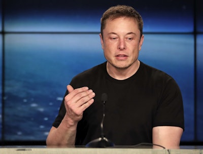 In this Feb. 6, 2018, file photo, Elon Musk, founder, CEO of SpaceX and CEO of Tesla Inc., speaks at a news conference after the Falcon 9 SpaceX heavy rocket launched successfully from the Kennedy Space Center in Cape Canaveral, Fla. Image credit: AP Photo/John Raoux, File