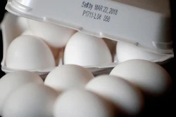 A carton of eggs that expired on March 22nd is shown Friday, March 30, 2018 in Phoenix. This year's Easter eggs may already hard-boiled, dyed and laid in a basket, but next year's batch might be a little less fresh. State lawmakers are on the verge of passing a proposal that would put a 45-day expiration date label on Grade A eggs, clearing the way for a longer window of use than the a current 24-day sell-by date. That means consumers could be cracking eggs that left the farm more than six weeks ago. (AP Photo/Matt York)