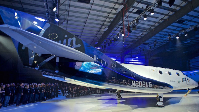 Mnet 111012 Virgin Galactic Space Ship Two 22 Unity 22 Rollout 19 Feb2016 Faith Hangar Mojave California 1