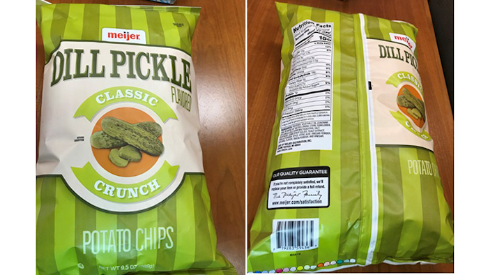 Shearer’s Foods, LLC Issues An Allergy Alert For Undeclared Milk In Meijer Brand Dill Pickle Flavored Potato Chips