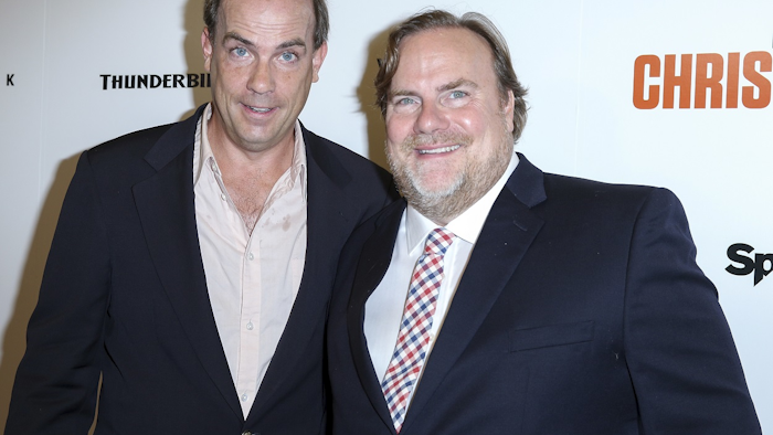 In this July 29, 2015, file photo, John Farley, left, and Kevin Farley arrive at the LA Premiere of 'I Am Chris Farley' at the Linwood Dunn Theater in Los Angeles. Image credit: In this July 29, 2015, file photo, John Farley, left, and Kevin Farley arrive at the LA Premiere of 'I Am Chris Farley' at the Linwood Dunn Theater in Los Angeles.