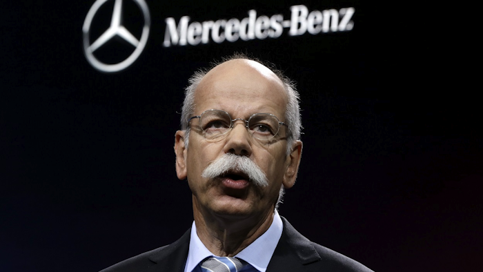 In this Jan. 14, 2013 file photo Dieter Zetsche, Chairman of the Board of Management of Daimler AG, Head of Mercedes-Benz Cars speaks at media previews for the North American International Auto Show in Detroit. Image credit: AP Photo/Paul Sancya, file