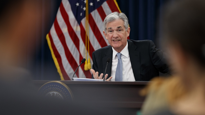 In this March 21, 2018, file photo, Federal Reserve Chairman Jerome Powell speaks following the Federal Open Market Committee meeting in Washington. Image credit: AP Photo/Carolyn Kaster, File