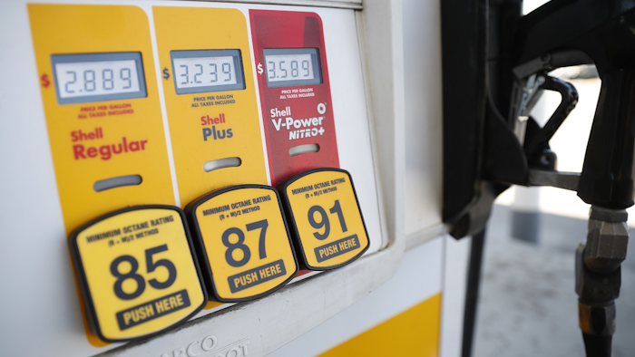 In this May 25, 2018, file photo prices for the three grades of gasoline light up the pump at a Shell station in southeast Denver. Image credit: AP Photo/David Zalubowski, File
