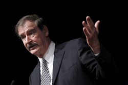 In this Oct. 18, 2018, file photo, former Mexican President Mexico Vicente Fox speaks at the CATO Institute in Washington. Image credit: AP Photo/Pablo Martinez Monsivais, File
