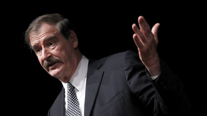 In this Oct. 18, 2018, file photo, former Mexican President Mexico Vicente Fox speaks at the CATO Institute in Washington. Image credit: AP Photo/Pablo Martinez Monsivais, File