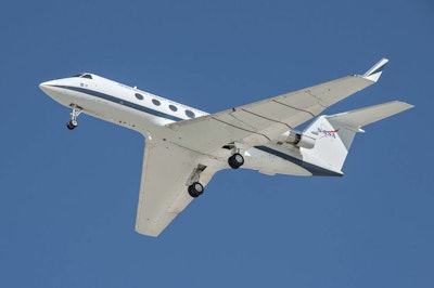 The ARM flights were flown on NASA’s SubsoniC Research Aircraft Testbed G-III aircraft, or SCRAT, at NASA’s Armstrong Flight Research Center in California. Image credit: NASA/Ken Ulbrich