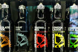 A selection of mainly British beers are seen for sale in a Wetherspoon pub in North London, Wednesday, June 13, 2018. A major U.K. pub chain will stop serving French Champagne and German wheat beers next month and offer more British drinks to prepare for the country's departure from the European Union. Tim Martin, the founder of the JD Wetherspoon chain and a strong advocate for Brexit, says the aim is to make the business more competitive for when Brexit becomes a reality. (AP Photo/Robert Stevens)