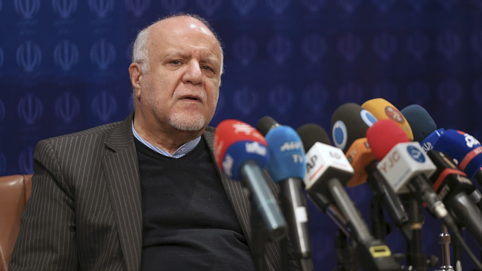 In this Feb. 4, 2018 file photo, Iranian Oil Minister Bijan Zanganeh speaks during a press conference in Tehran, Iran. Image credit: AP Photo/Vahid Salemi, File