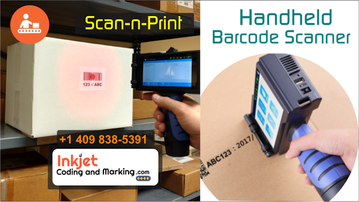 Handheld Barcode Scanner With Inkjet Printer For Direct To