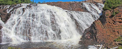 Water flowing over and eroding ancient rock exposed at the Superior Craton in Canada, represented here by the Scenic High Falls in Wawa, Ontario, holds clues to the development of Earth's atmosphere 2.7 million years ago. A study led by Rice University showed the sulfur record held by the rock marked the dramatic change in the planet's atmosphere that gave rise to complex life. (Credit: Tom Samworth)