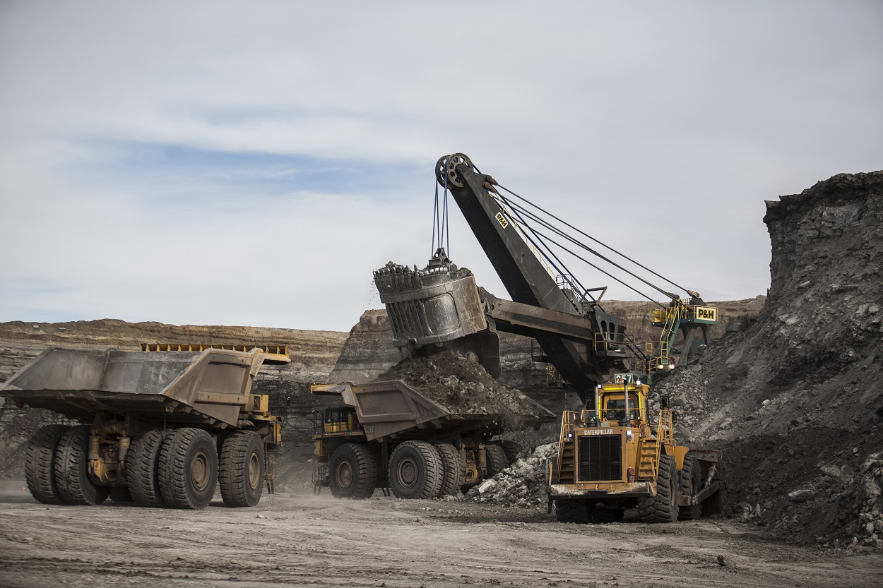 In this Jan. 9, 2014, file photo, a shovel loads haulers with coal at Cloud Peak Energy's Antelope Mine north of Douglas, Wyo. Image credit: AP Photo/Casper Star-Tribune, Ryan Dorgan, file