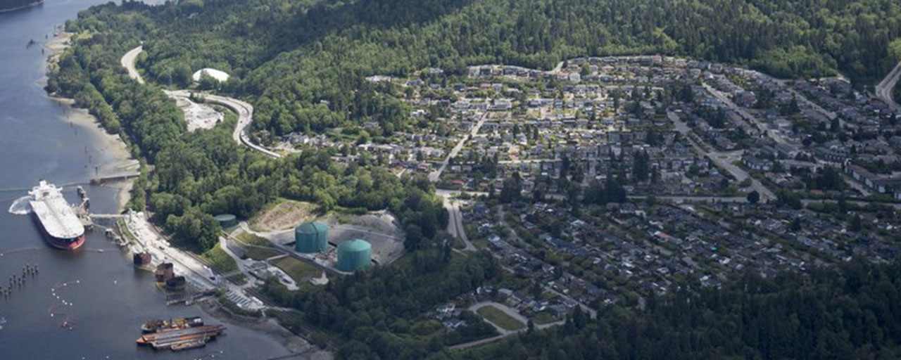 This May 29, 2018, file photo, shows Kinder Morgan's Trans Mountain marine terminal in Burnaby, British Columbia. Canada's Federal Court of Appeal on Thursday, Aug. 30, quashed the approval of the contentious Trans Mountain pipeline expansion that would nearly triple the flow of oil from the Alberta oil sands to the Pacific Coast (Jonathan Hayward/The Canadian Press)
