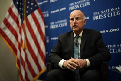 File image of California Gov. Jerry Brown. He has signed legislation to block new offshore oil drilling in federal waters of the state's coast. (Getty Images)