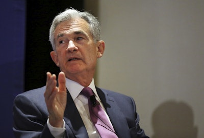 Federal Reserve Chairman Jerome Powell speaks at the annual meeting of the National Association for Business Economics, Tuesday, Oct. 2, 2018, in Boston. (AP Photo/Elise Amendola)