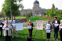 In this Aug. 22, 2018, file photo, Amanda Cahill of the American Heart Association speaks to a rally in support of a ballot initiative to raise Montana's tobacco taxes in Helena, Mont. Image credit: AP Photo/Matt Volz, file