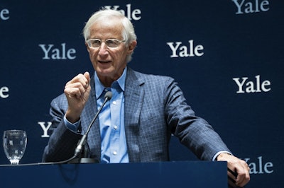 Yale University Professor William Nordhaus, one of the 2018 winners of the Nobel Prize in economics, speaks about the honor Monday, Oct. 8, 2018, in New Haven, Conn. Image credit: AP Photo/Craig Ruttle