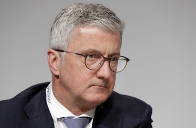 In this Thursday, May 3, 2018 file photo, Rupert Stadler, then CEO of Audi AG, attends the shareholders' meeting of the Volkswagen stock company in Berlin, Germany. Image credit: AP Photo/Michael Sohn, file