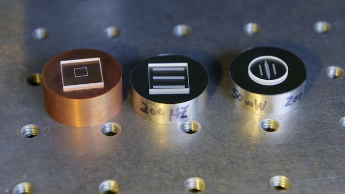 A Goddard team is using an ultrafast laser to bond dissimilar materials, with the goal of ultimately eliminating epoxies that outgas and contaminate sensitive spacecraft components. Image credit:Credits: NASA/W. Hrybyk