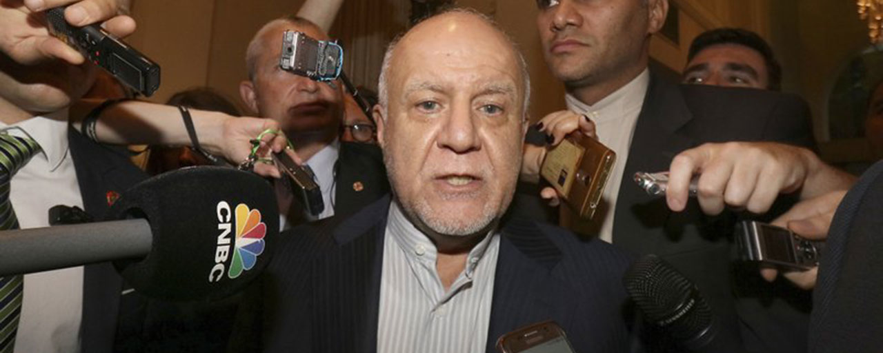 In this June 19, 2018 file photo, Iran's Minister of Petroleum Bijan Zangeneh speaks to journalists at a hotel in Vienna, Austria. On Thursday, Nov. 8, 2018, Iranian state TV quoted the minster as predicting a painful time for international oil customers as U.S. sanctions take hold, saying waivers that Washington granted to eight major oil-importing countries are not enough for market demands. (AP Photo/Ronald Zak)