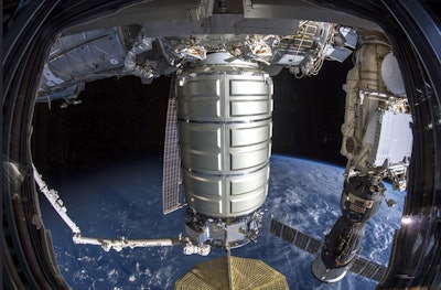 In this image provided by NASA, a commercial shipment arrives at the International Space Station on Monday, Nov. 19, 2018. Image credit: Alexander Gerst/European Space Agency, NASA via AP