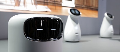 The Bot Air air filtering robot is on display in the Samsung booth at CES International, Tuesday, Jan. 8, 2019, in Las Vegas. Image credit: AP Photo/John Locher