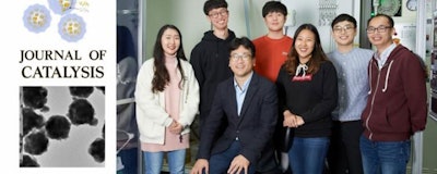 Professor Kwang-jin Ahn (center) and his team in the School of Energy and Chemical Engineering at UNIST. From left are Jihyun Lee, and Dr. Chinh Nguyen-Huy. (UNIST)