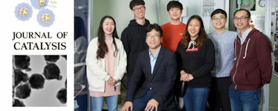 Professor Kwang-jin Ahn (center) and his team in the School of Energy and Chemical Engineering at UNIST. From left are Jihyun Lee, and Dr. Chinh Nguyen-Huy. (UNIST)