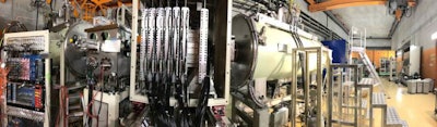 This instrumentation at Japan's Radioactive Isotope Beam Factory in Wako, Japan, was used in an experiment to create an exotic magnesium isotope. (RIKEN Nishina Center for Accelerator-Based Science)