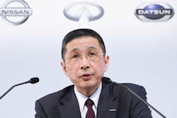 Nissan Motor Co. President and Chief Executive Officer Hiroto Saikawa speaks during a press conference at its Global Headquarter in Yokohama, near Tokyo, Tuesday, Feb. 12, 2019. Image credit: Akiko Matsushita/Kyodo News via AP